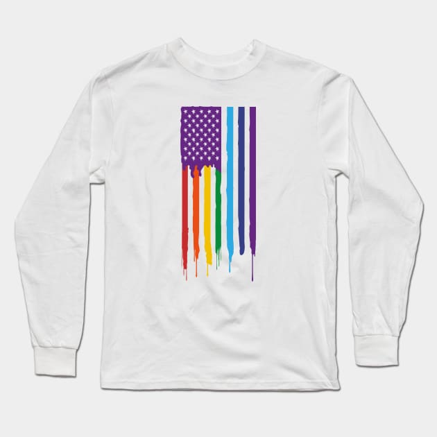 USA LGBTQ Pride Flag LGBT Gay Lesbian Straight Ally Long Sleeve T-Shirt by uncommontee